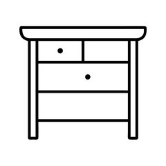 changing table icon, furniture line art, furniture vector - simple black line art icon of changing table perfect for logos, and furniture-themed designs.