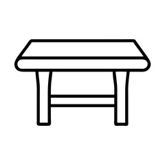 coffee table icon, furniture line art, furniture vector - simple black line art icon of coffee table perfect for logos, and furniture-themed designs.