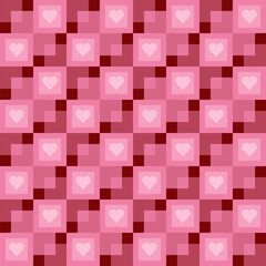 Valentine's day candy hearts and pink tartan plaid vector patterns. Heart check design seamless pattern. illustration vector 10 eps.