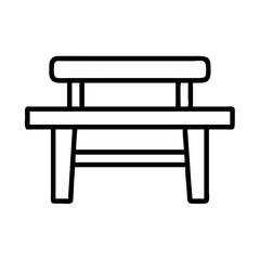 dining bench icon, furniture line art, furniture vector - simple black line art icon of dining bench perfect for logos, and furniture-themed designs.