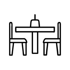 dining table icon, furniture line art, furniture vector - simple black line art icon of dining table perfect for logos, and furniture-themed designs.