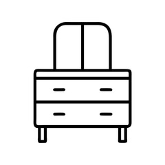 dresser icon, furniture line art, furniture vector - simple black line art icon of dresser perfect for logos, and furniture-themed designs.