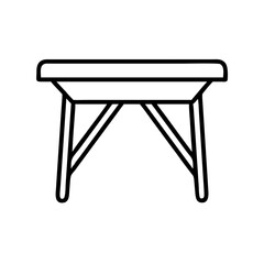 foldable table icon, furniture line art, furniture vector - simple black line art icon of foldable table perfect for logos, and furniture-themed designs.