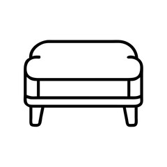ottoman icon, furniture line art, furniture vector - simple black line art icon of ottoman perfect for logos, and furniture-themed designs.
