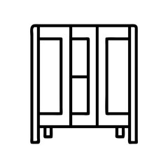 room divider icon, furniture line art, furniture vector - simple black line art icon of room divider perfect for logos, and furniture-themed designs.