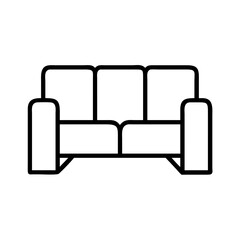 sectional sofa icon, furniture line art, furniture vector - simple black line art icon of sectional sofa perfect for logos, and furniture-themed designs.
