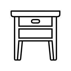 side table icon, furniture line art, furniture vector - simple black line art icon of side table perfect for logos, and furniture-themed designs.