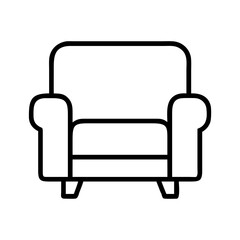 sofa icon, furniture line art, furniture vector - simple black line art icon of sofa perfect for logos, and furniture-themed designs.