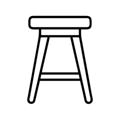 stool icon, furniture line art, furniture vector - simple black line art icon of stool perfect for logos, and furniture-themed designs.
