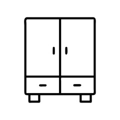 wardrobe icon, furniture line art, furniture vector - simple black line art icon of wardrobe perfect for logos, and furniture-themed designs.