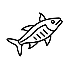 bonefish icon, fish line art, fish vector - simple black line art icon of bonefish perfect for logos, and fish-themed designs.