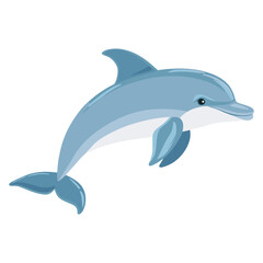 Fototapeta premium Blue dolphin illustration animal mammal vector