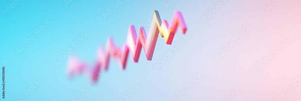 Poster pastel geometric financial patterns minimalist market trends in soft gradients