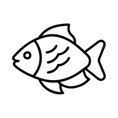 tilapia icon, fish line art, fish vector - simple black line art icon of tilapia perfect for logos, and fish-themed designs.