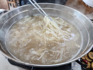 Korean traditional noodle dish. Kalguksu