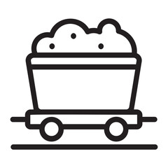 Mining Cart line icon