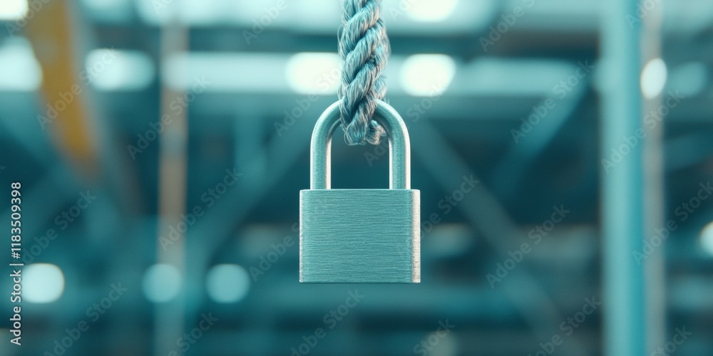 Aufkleber futuristic digital security concept with glowing padlock on technological background