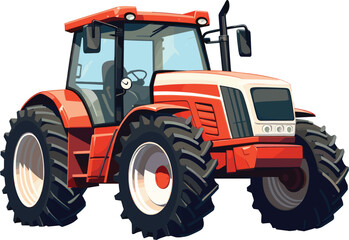 Obraz premium Tractor agriculture on farm illustration vehicle transportation vector