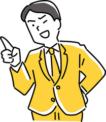 指摘する男性社員