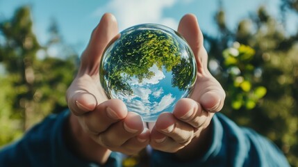 Renewable energy awareness initiative forest environment public engagement content nature setting close-up view concept promotion