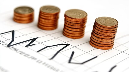 Coin Stacks on Fluctuating Market Graph