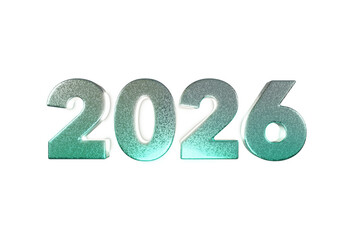 3D Illustration,  font 2026 background new year , Metallic surface green
