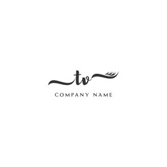 Fototapeta premium Minimalist TV Logo Design with Abstract Feather Element