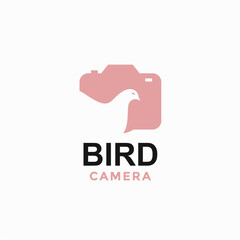 bird and photography simple and modern logo