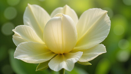 Obraz premium Delicate flower petals opening in bloom, serene beauty