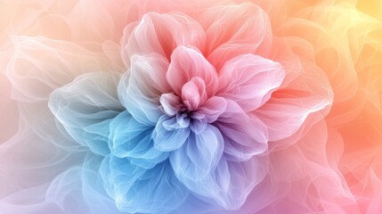 Fototapeta premium Soft pastel gradient digital mandala on blank background for branding