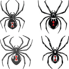 Black widow bundle line art and illustrator eps