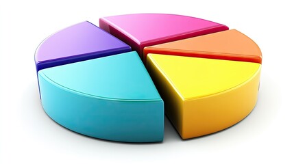 Fototapeta premium Colorful 3D Pie Chart Data Visualization for Business Reports