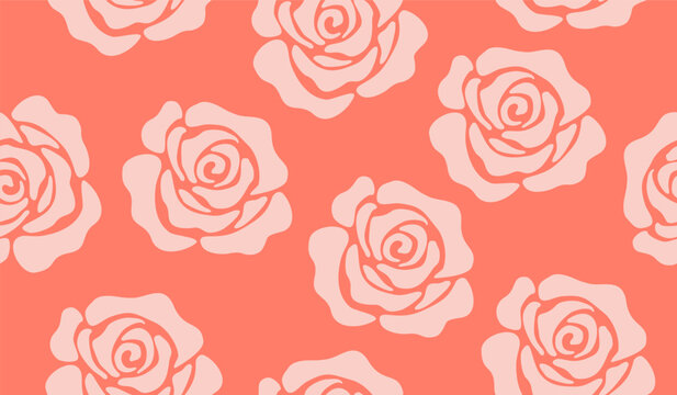 Cute rose flowers pattern background vector design
