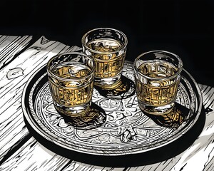 Tasting whiskey home bar beverage photography rustic setting close-up savoring flavors