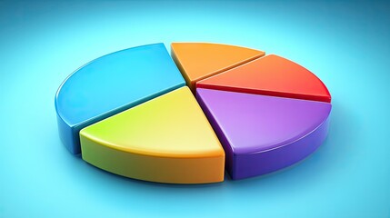 Fototapeta premium Colorful 3D Pie Chart Data Visualization