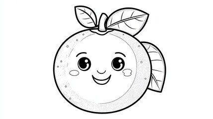Obraz premium Cute Lemon Coloring Page for Kids
