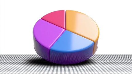 Fototapeta premium Colorful 3D Pie Chart Data Visualization