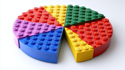 Colorful Blocks Arranged in a Pie Chart