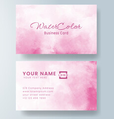 Abstract splashed watercolor business card