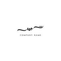 Minimalist UO Logo Design with Abstract Feather Element