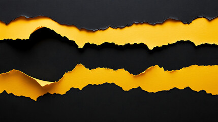 Torn yellow paper revealing black background
