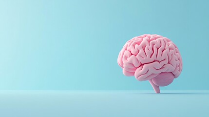 powerful self-improvement and personal development theme illustrating mental strength and focus the brain on a blue background