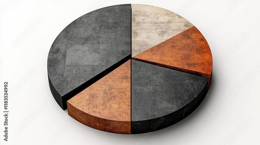 Wall mural abstract stone texture pie chart: data visualization
