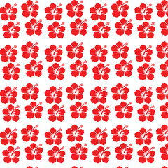 seamless pattern with red hibiscus