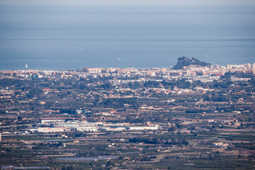 Denia as seen from the Vall of L'aguart