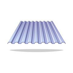 Corrugated metal roof vector isolated on white background.