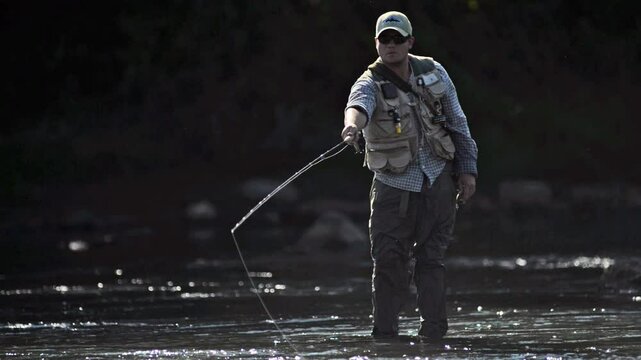 Flyfishing for trout on the Animas River.