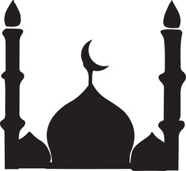 Mosque silhouette vector icon