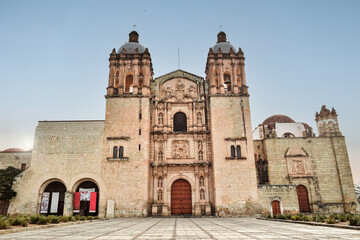 Temple of Santo Domingo Oaxaca against blue sky in the morning