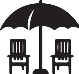 Umbrella and chair silhouette icon vector © GraphiTee Forge